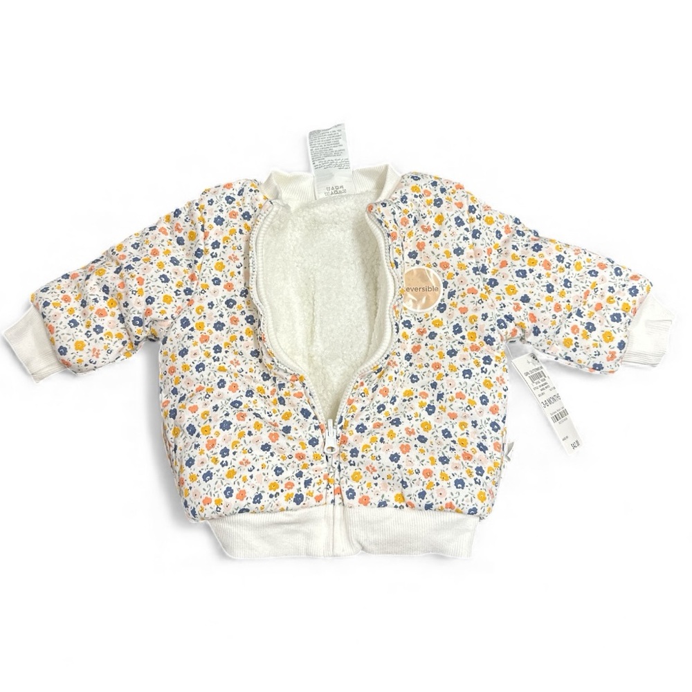 Floral Reversible Jacket with Zip Closure NWT